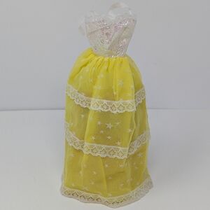 Barbie Doll Dream Glow Clone Dress Yellow Stars Vintage